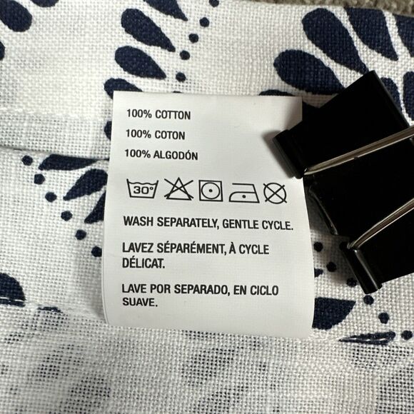 Crate & Barrel Kiran Indigo Medallion Placemat Set of 6 Blue White Cotton 14x19" - Picture 9 of 9